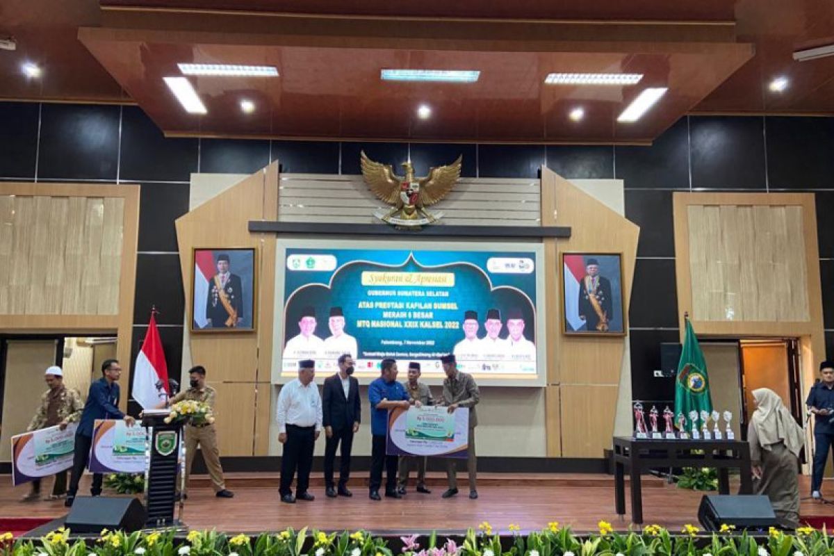 Pemprov Sumsel apresiasi juara MTQ dengan hadiah umrah dan uang pembinaan