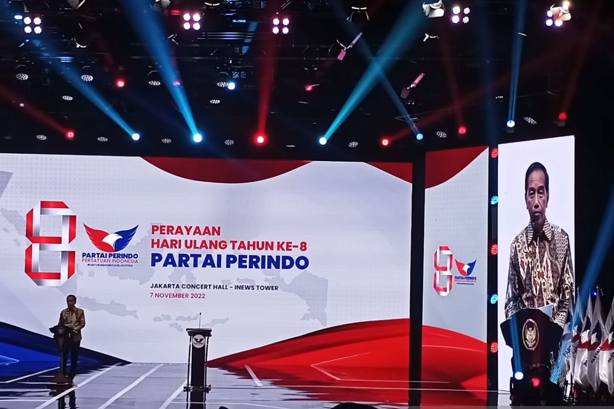 Jokowi puji hasil survei Perindo kalahkan tiga partai parlemen