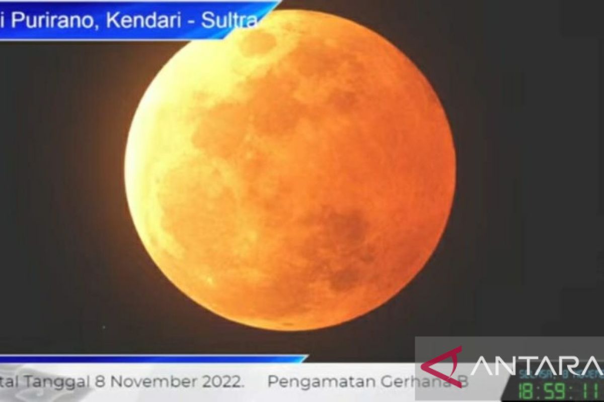 Penampakan gerhana bulan total di Sultra tertutup awan tak bisa dilihat dengan mata telanjang