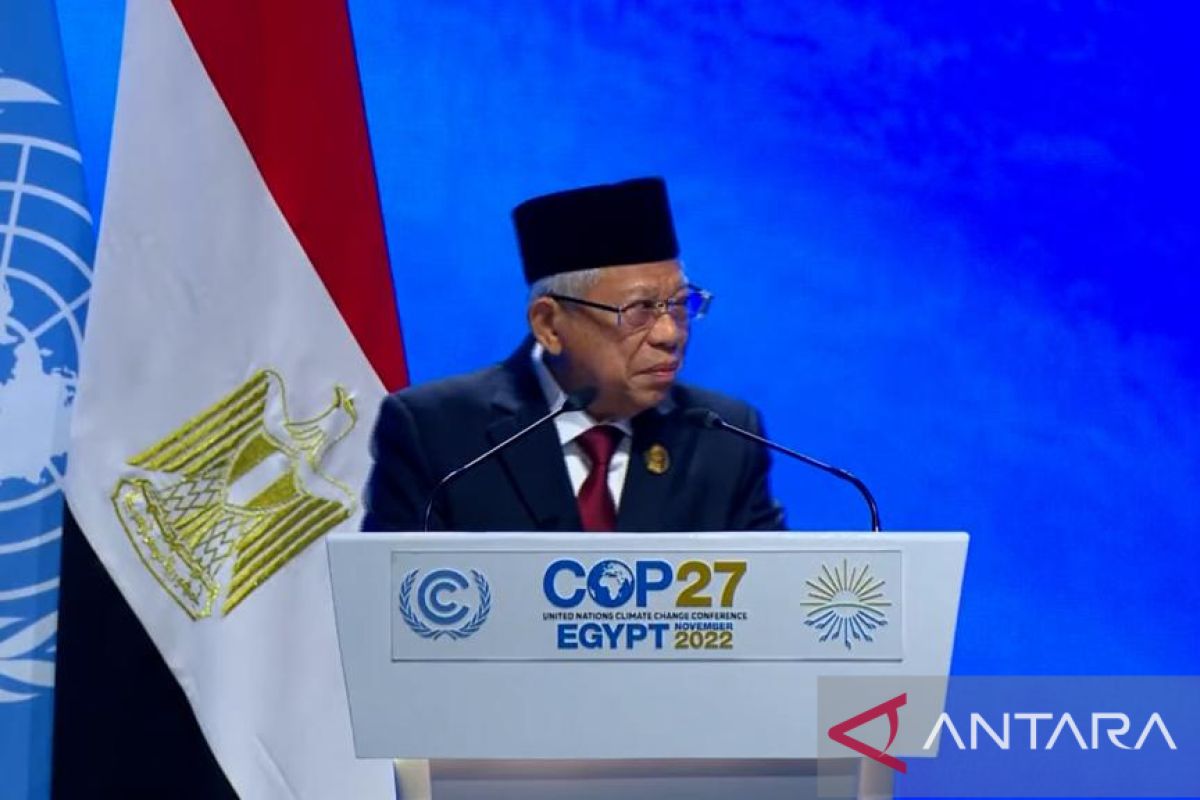 Wapres Ma'ruf Amin sampaikan tiga pandangan Indonesia dalam COP27 Mesir