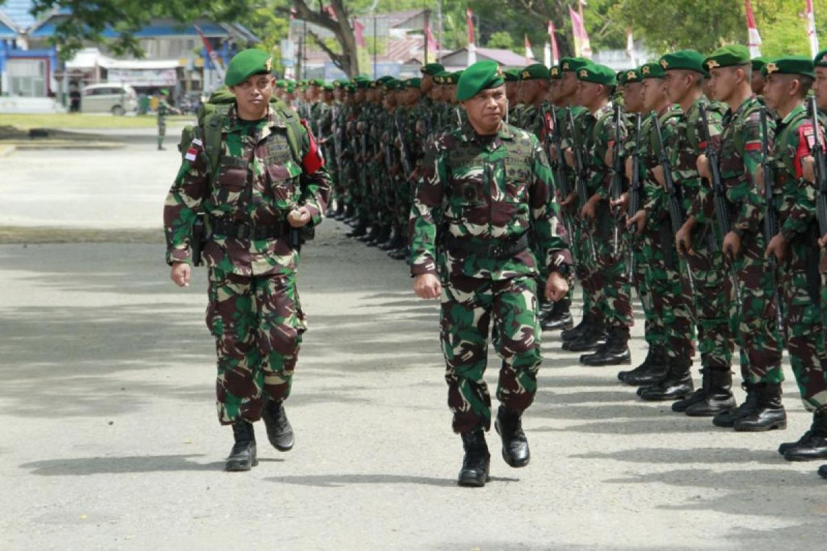 Kasdam XIII sambut kedatangan Satgas Ops Pamtas RI-PNG Yonif 711/Rks