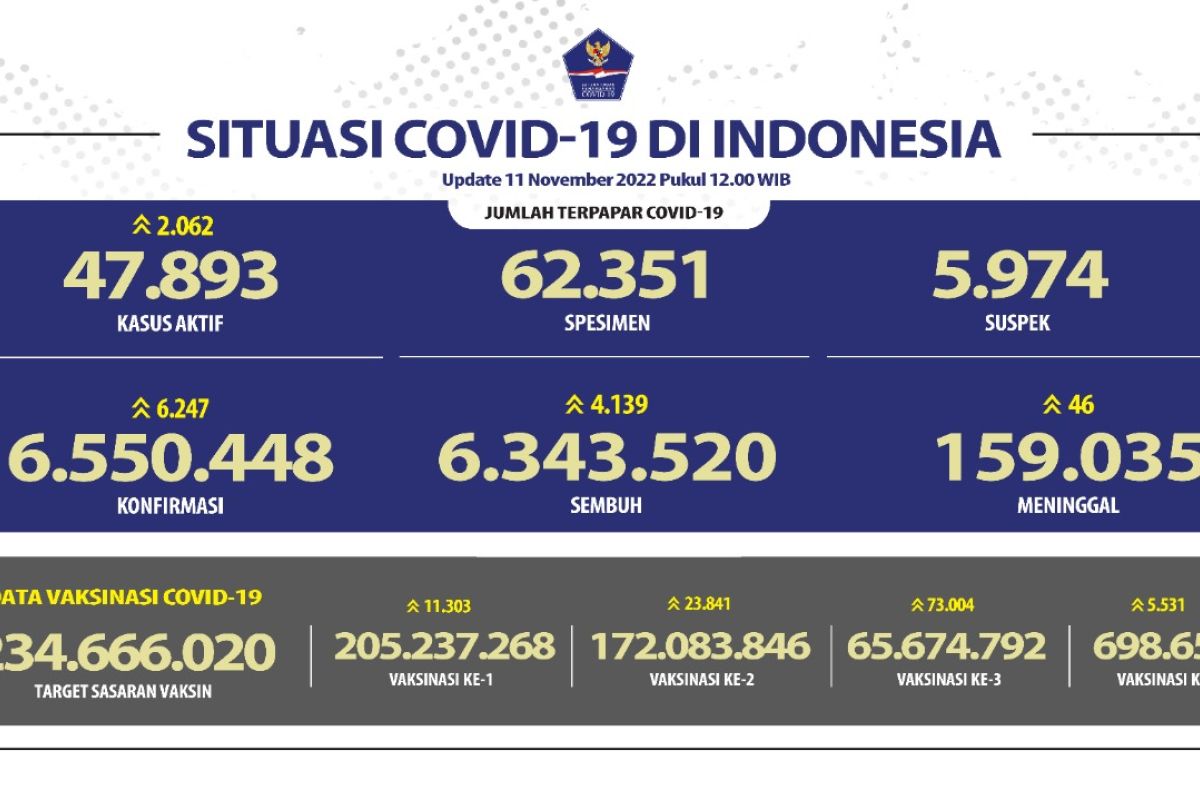 Satgas: Angka kasus harian COVID-19 bertambah 6.247 orang