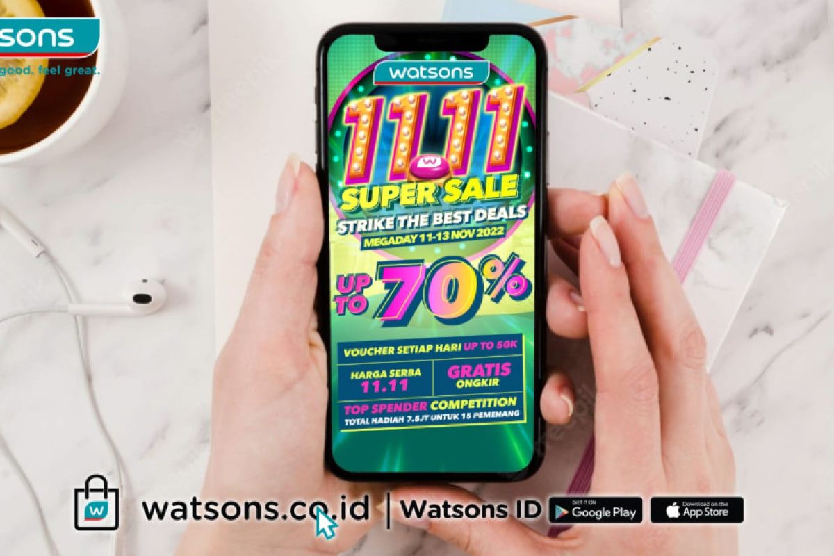 Watsons tebar promo hingga 70 persen dalam "11.11 Super Sale"