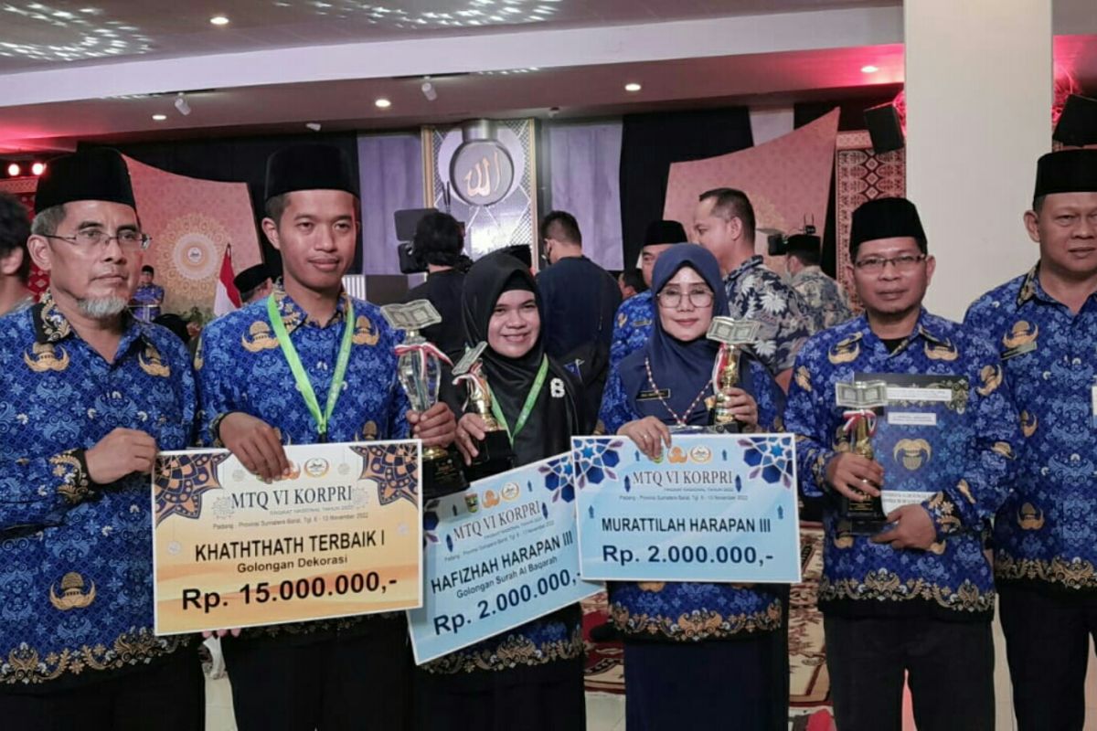 Kaltim juara 1 MTQ Korpri Nasional  Cabang Kaligrafi