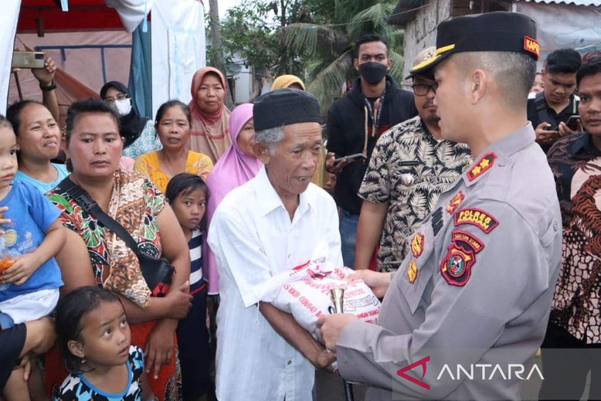 Polres Asahan berikan  bantuan sembako korban banjir