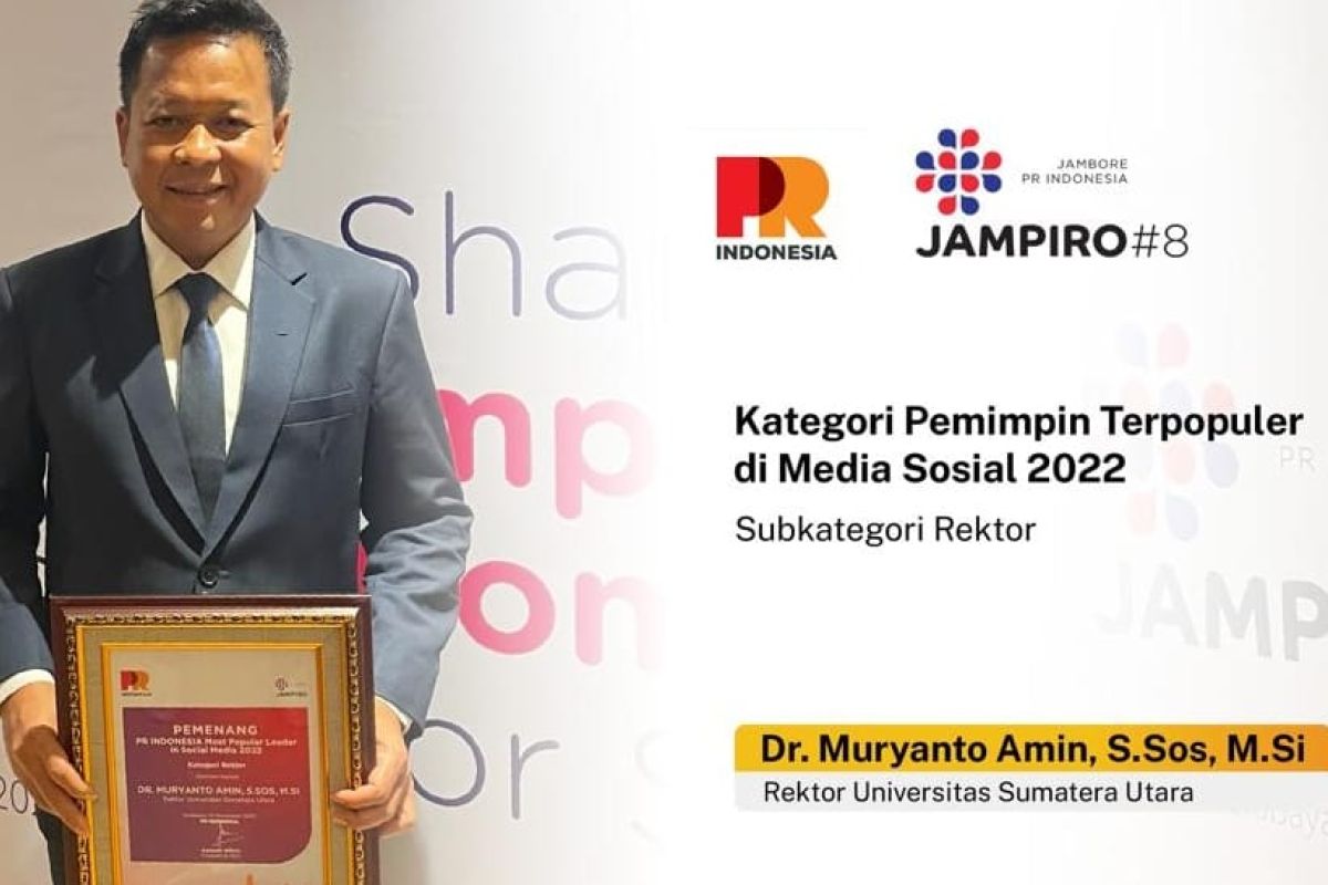 Rektor USU dinobatkan sebagai pemimpin terpopuler 2022