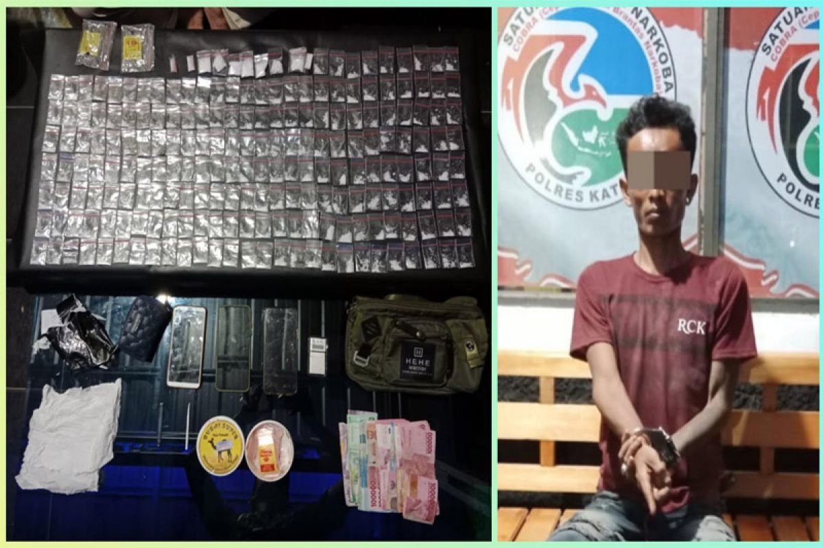 Polisi ringkus seorang diduga pengedar 208 paket sabu di Katingan