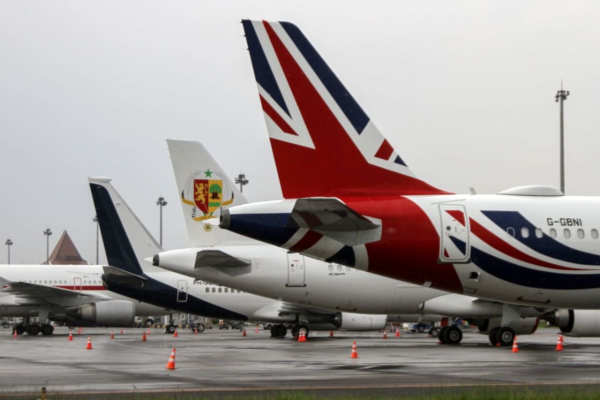 Sebanyak 12 pesawat kenegaraan G20 parkir di Bandara Juanda Jatim