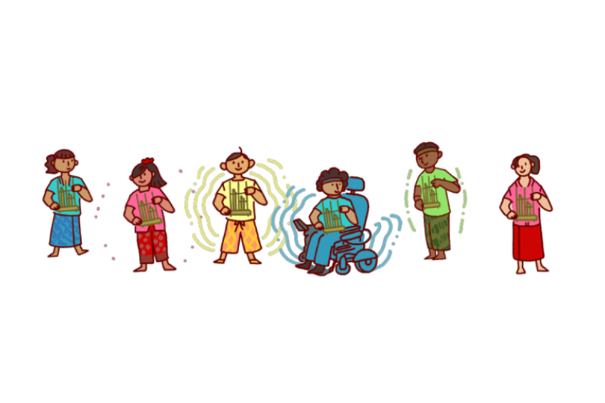 Google Doodle tampilkan ilustrasi bergerak untuk rayakan angklung hari ini