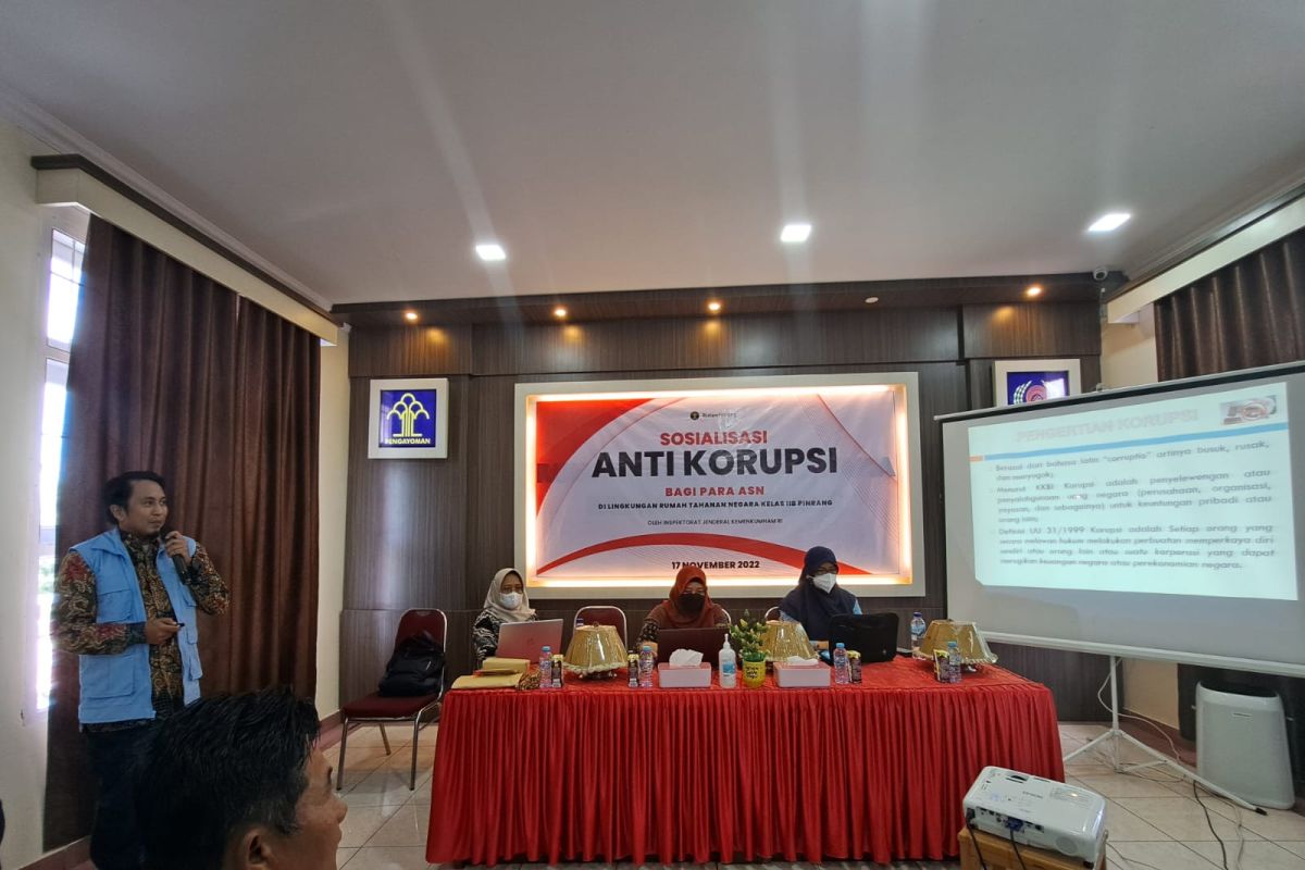 Itjen Kemenkumham sosialisasikan budaya antikorupsi di Rutan Pinrang