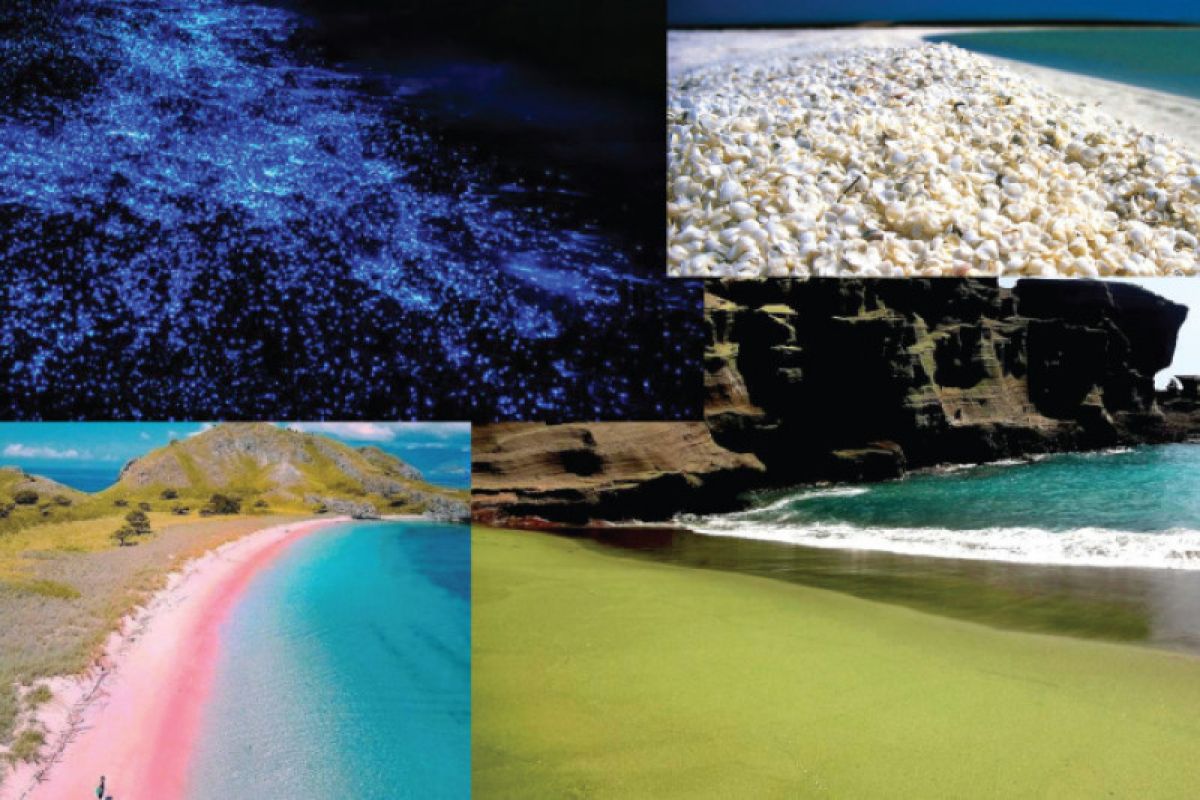 Lima pasir pantai dengan warna unik di dunia, di antaranya di Pulau Lombok