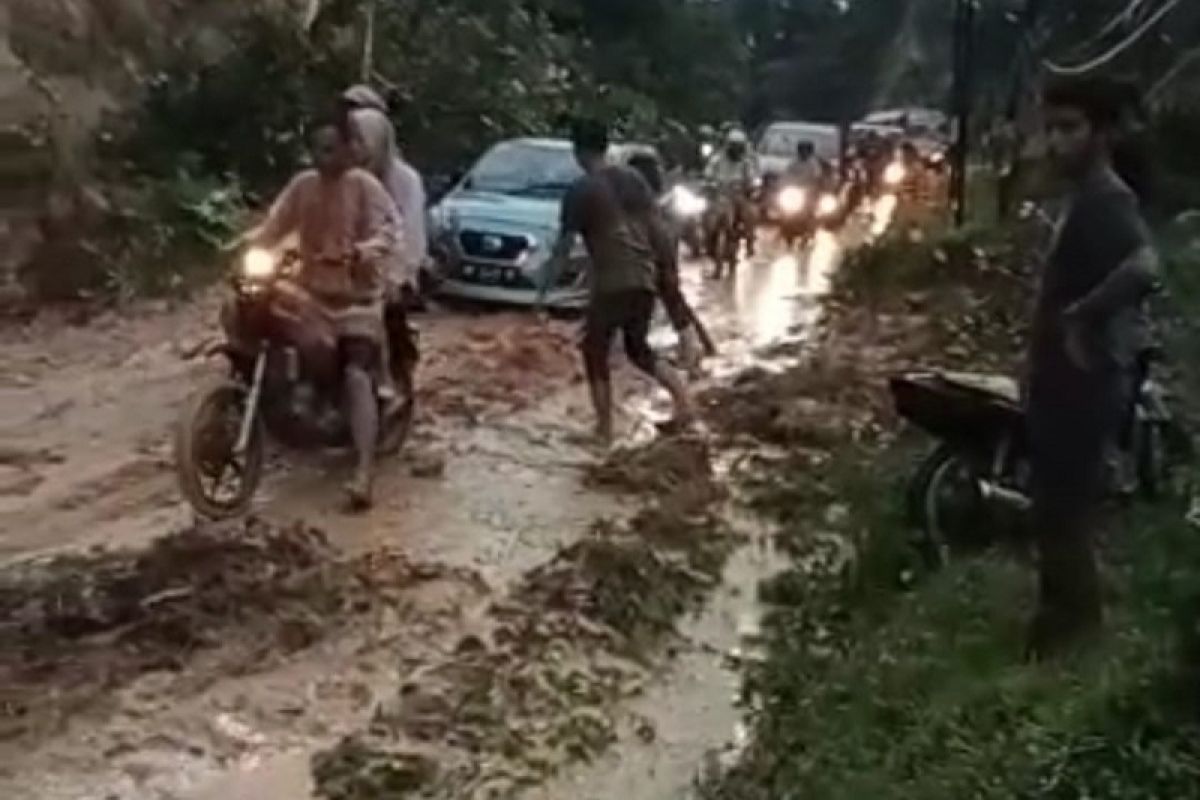 Longsor timbun jalan Medan-Banda Aceh di Aceh Tamiang