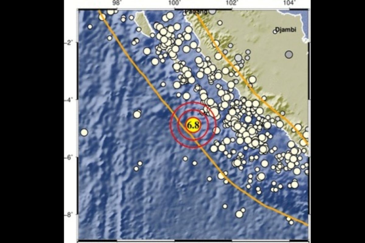 Gempa bumi magnitudo 6,8 guncang Enggano, Bengkulu