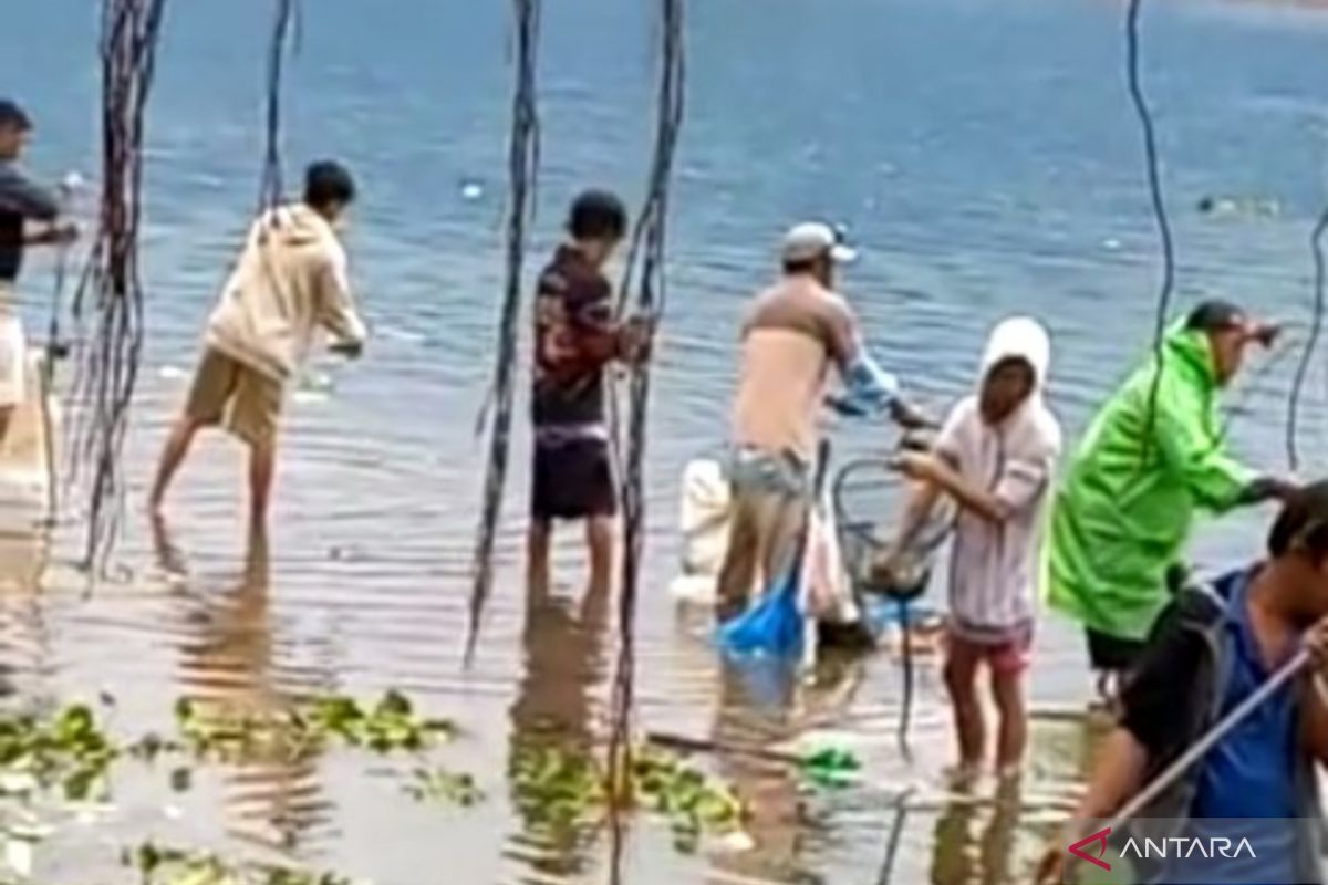 Warga Tanjungraya Agam membludak tangkap ikan di Danau Maninjau