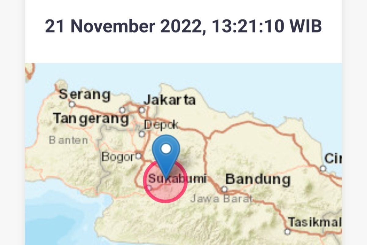 Gempa bumi dengan magnitudo 5,6 melanda barat daya Cianjur