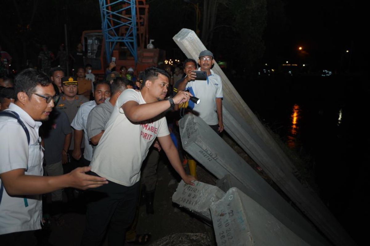 Bobby Nasution: Pemasangan tanggul sementara antisipasi banjir di Medan Utara