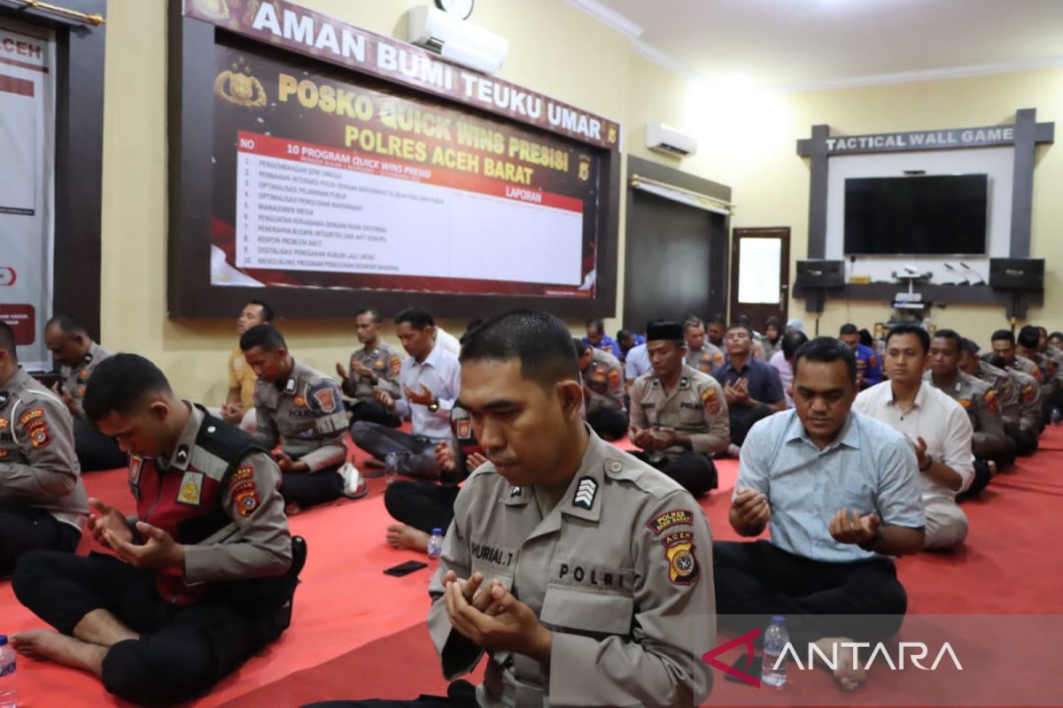 Polres Aceh Barat gelar doa untuk korban gempa bumi Cianjur