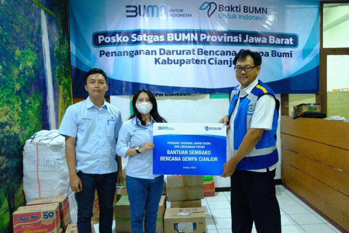 Peruri gerak cepat salurkan bantuan untuk korban gempa bumi di Cianjur