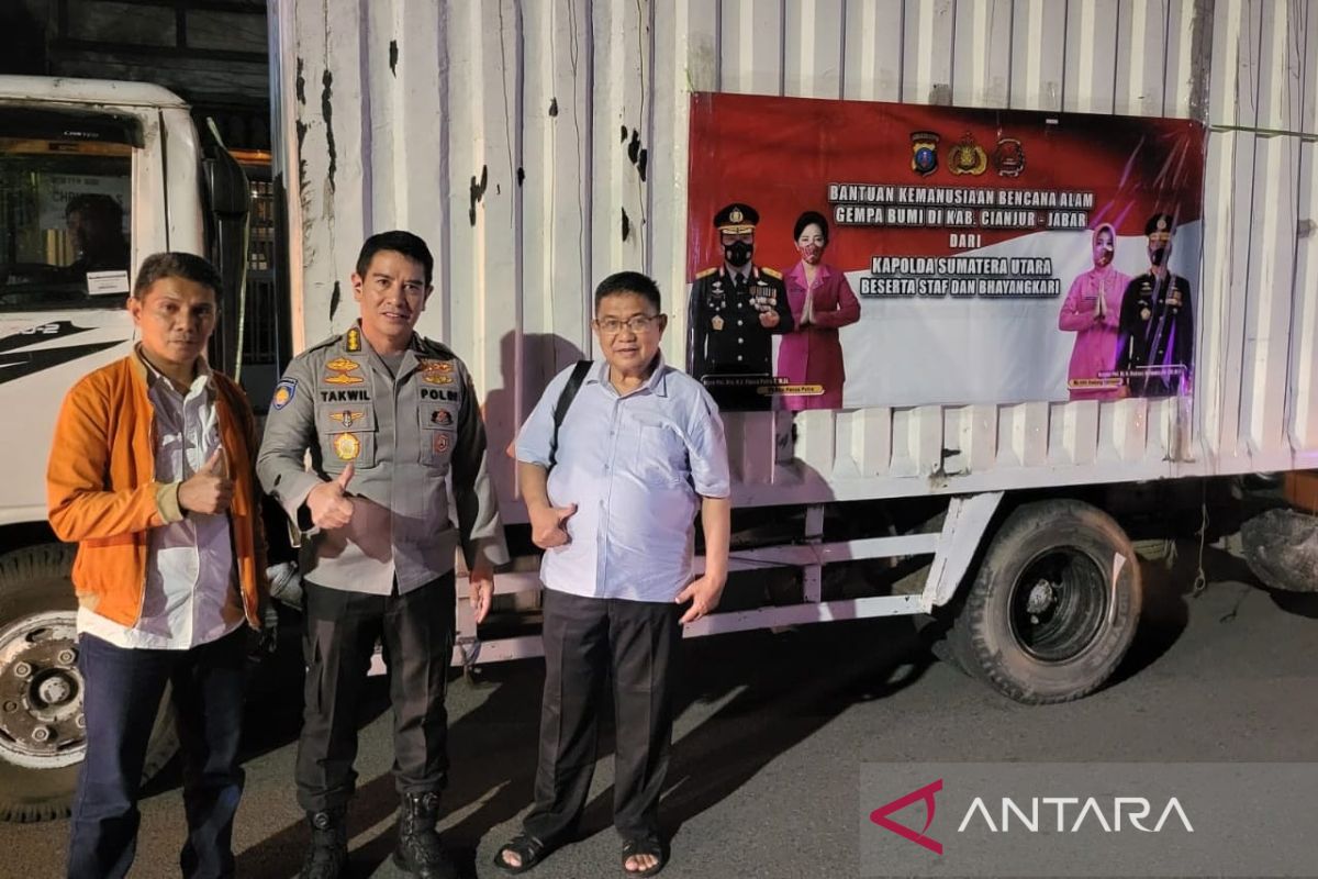 Polda Sumut serahkan bantuan untuk korban gempa Cianjur