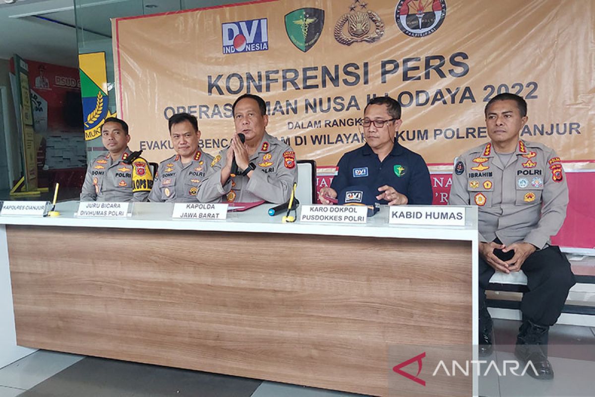 DVI Polri telah identifikasi 145 jenazah korban gempa Cianjur