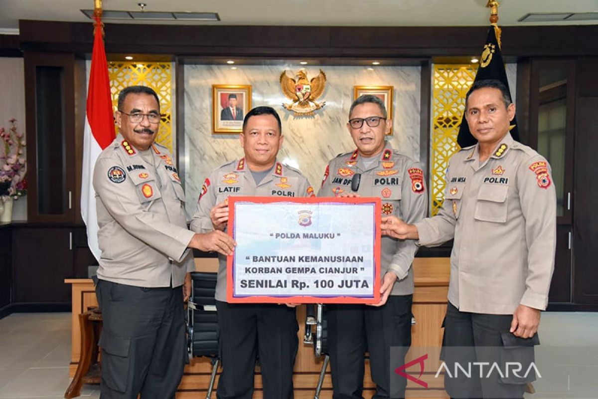 Polda Maluku salurkan bantuan Rp100 juta untuk korban gempa Cianjur