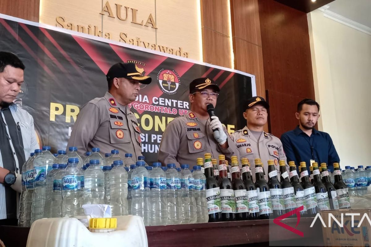 Operasi Pekat Polres Gorontalo Utara sita 694 liter minuman keras