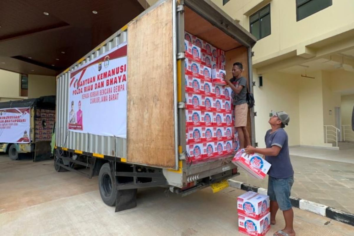 Polda Riau turut kirim bantuan untuk korban gempa Cianjur