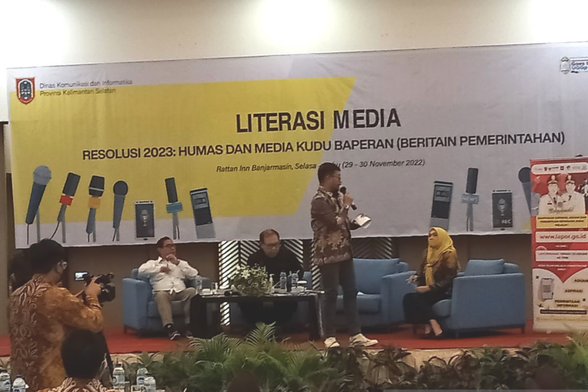 Diskominfo Kalsel gelar literasi media: Humas dan media kudu baperan