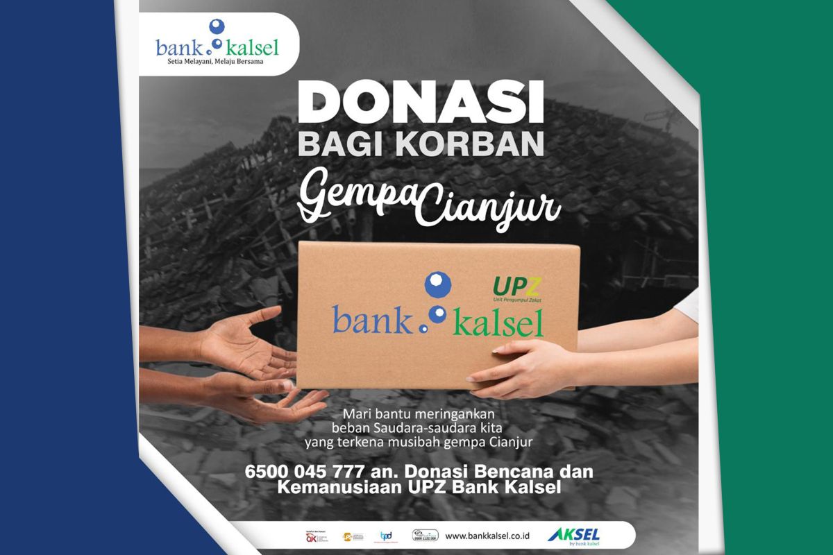 Bank Kalsel kumpulkan donasi bagi korban gempa Cianjur
