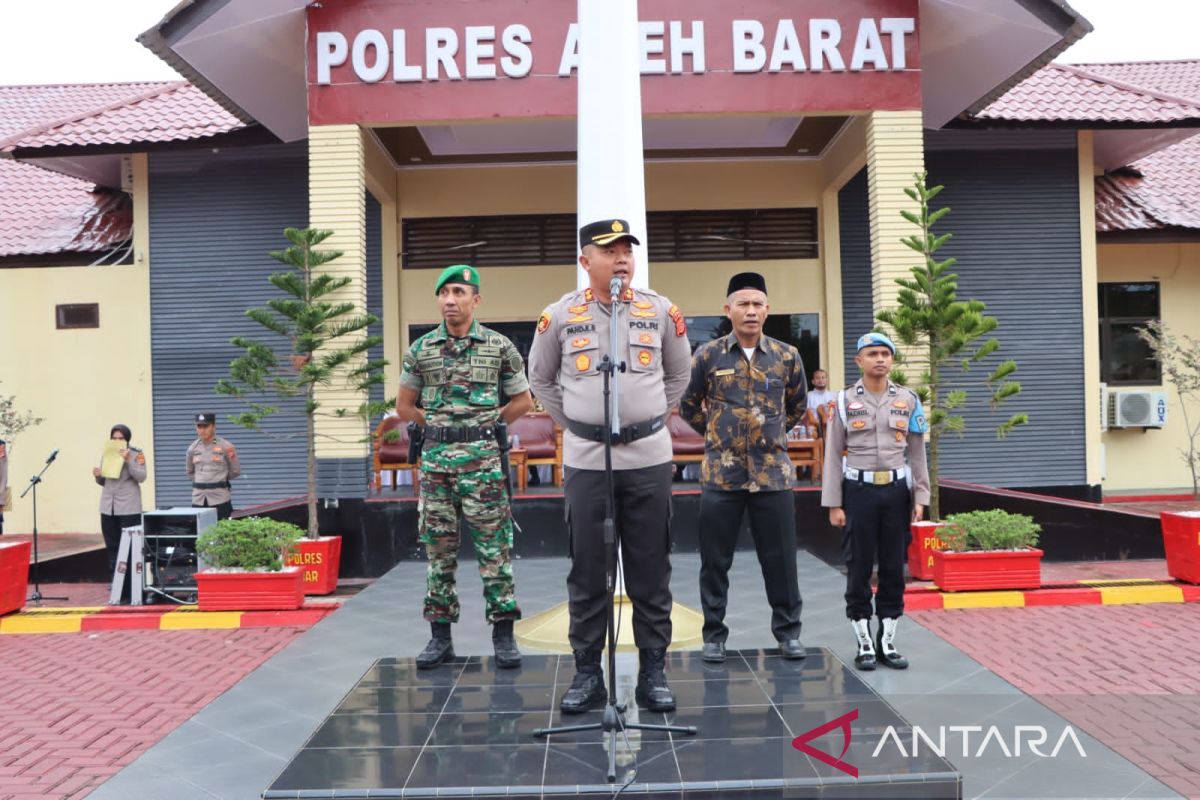 Polres Aceh Barat gelar apel gabungan ciptakan situasi aman