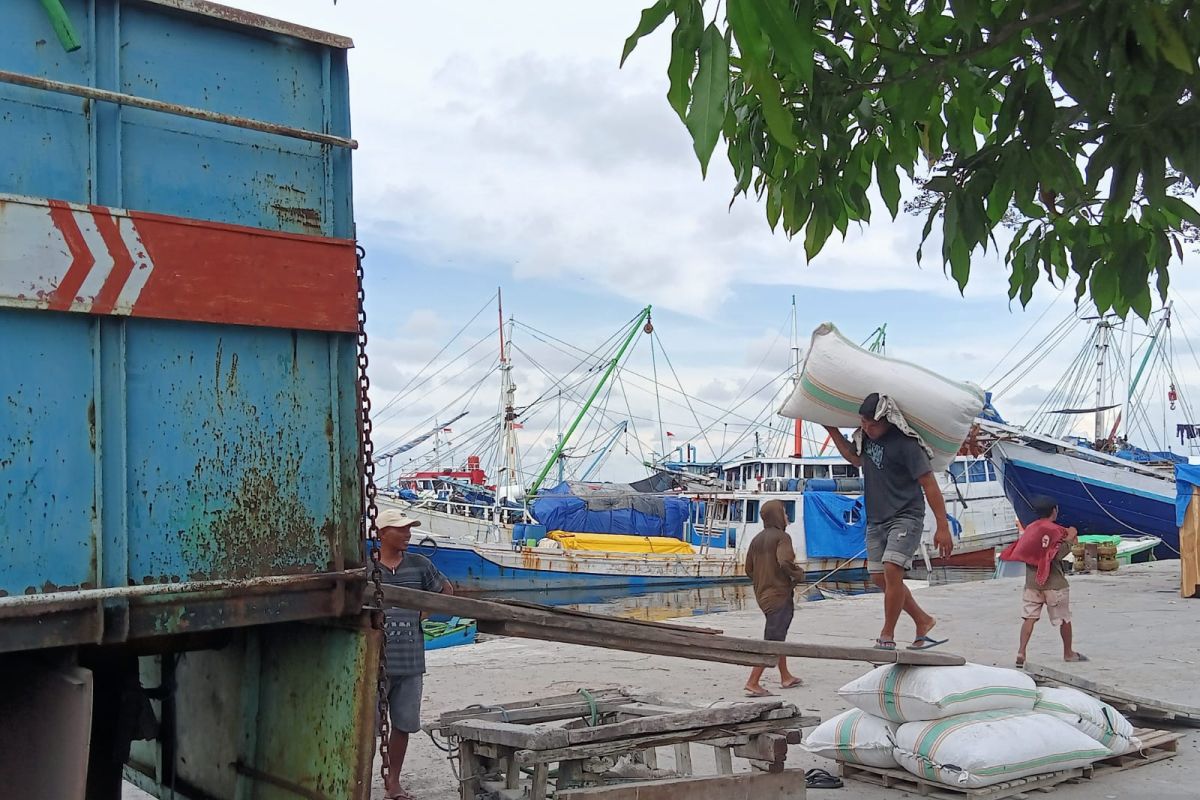 Aktivitas bongkar muat di Pelabuhan Rakyat Paotere Makassar melambat