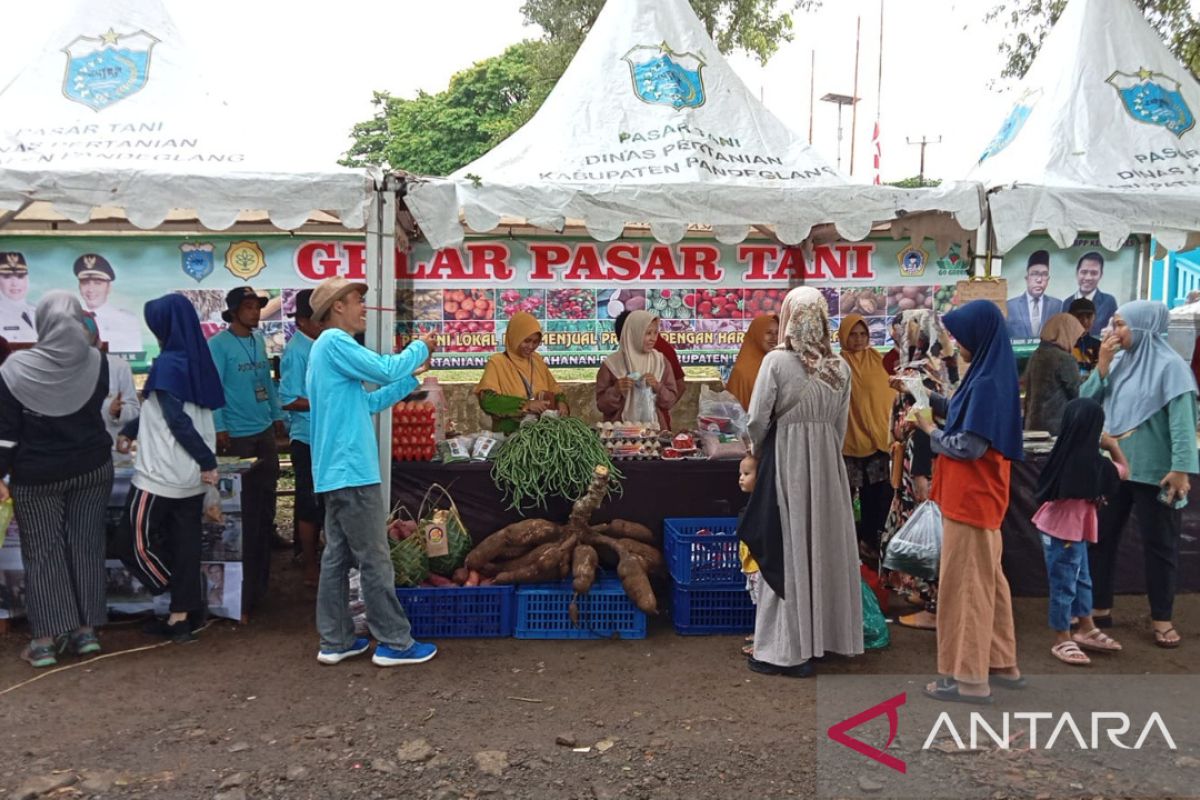 Penkab Pandeglang laksanakan kegiatan pengendalian inflasi pangan daerah melalui pasar tani