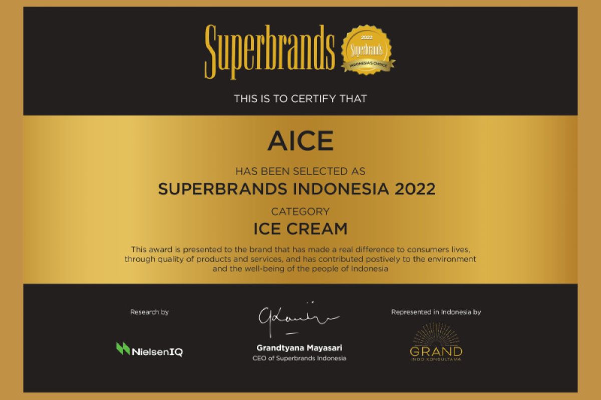 Sukses bangun loyalitas konsumen, Aice kembali sabet Superbrands Award