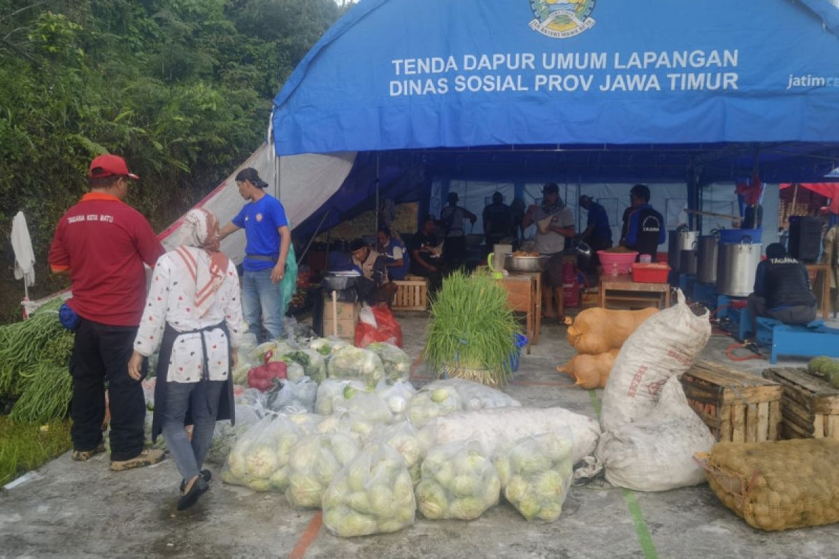 Tagana Kota Batu kirim sayuran untuk warga terdampak erupsi Semeru