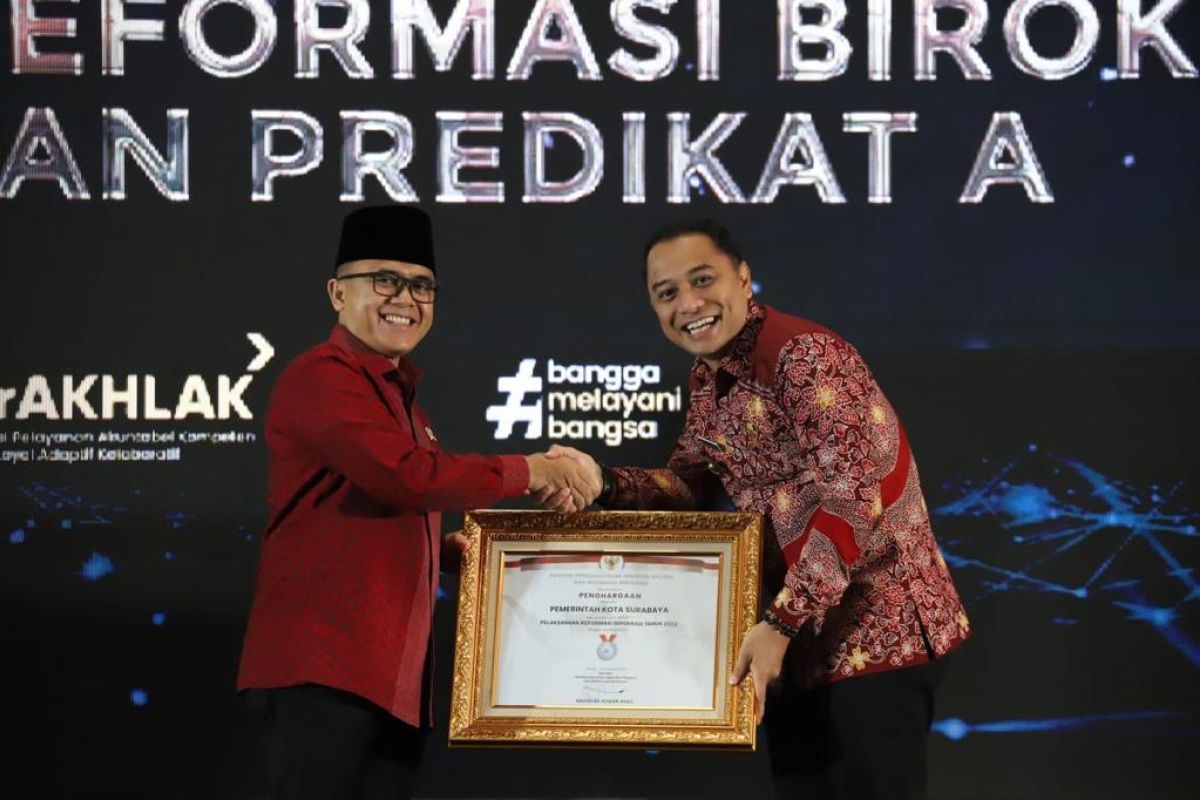 Pemkot Surabaya raih peringkat A Indeks Reformasi Birokrasi dari Kemenpan RB