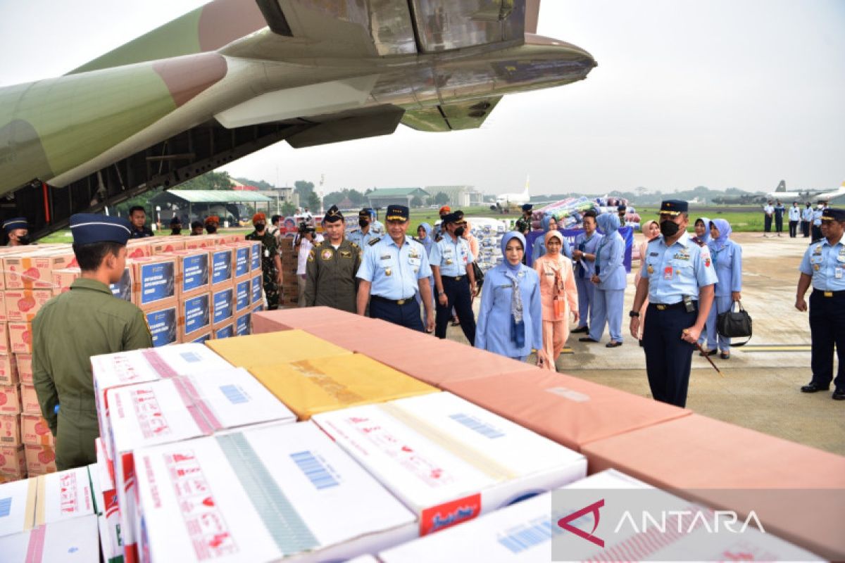 TNI AU kirim bantuan untuk warga terdampak erupsi Gunung Semeru