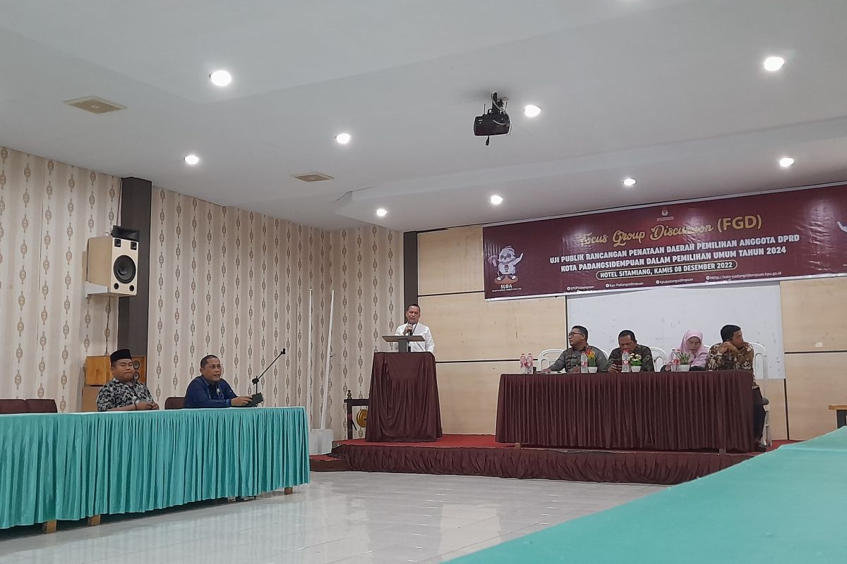 KPU Kota Padang Sidempuan gelar FGD penataan Dapil dan kursi DPRD