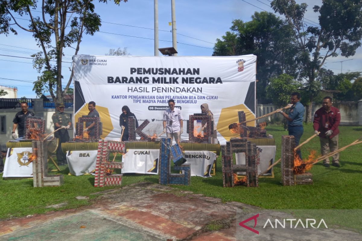 KPPBC Bengkulu musnahkan rokok ilegal sebanyak 4.260.860 batang