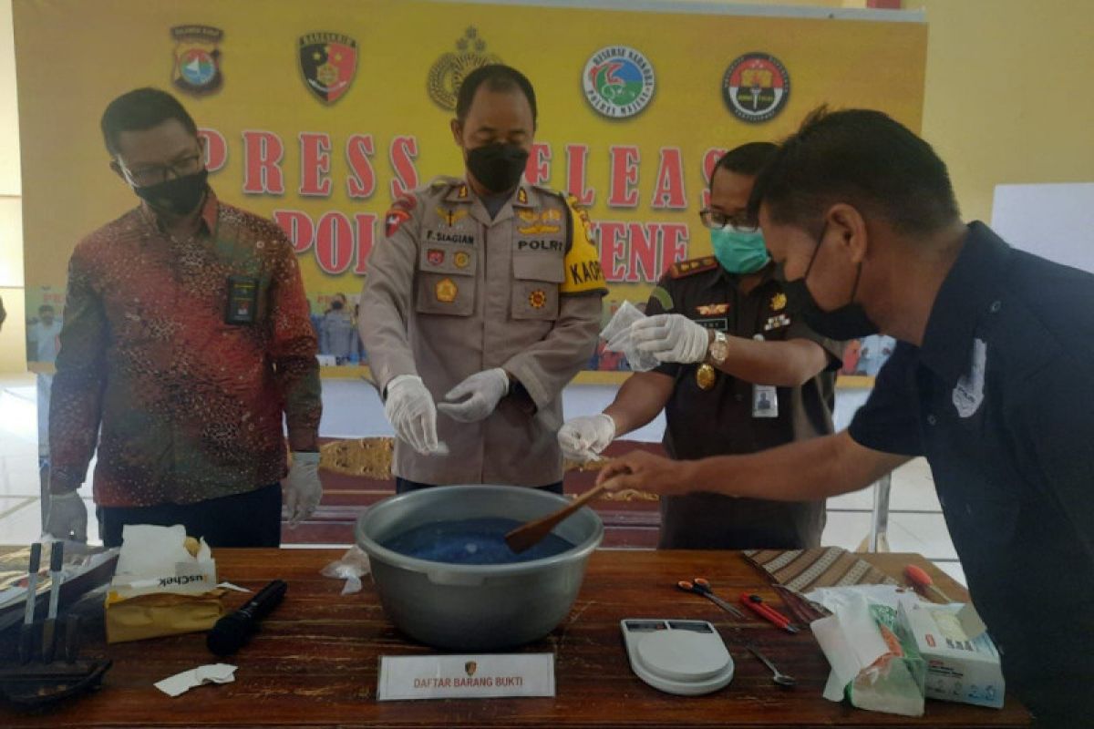 Polres Majene musnahkan 109,196 gram sabu-sabu