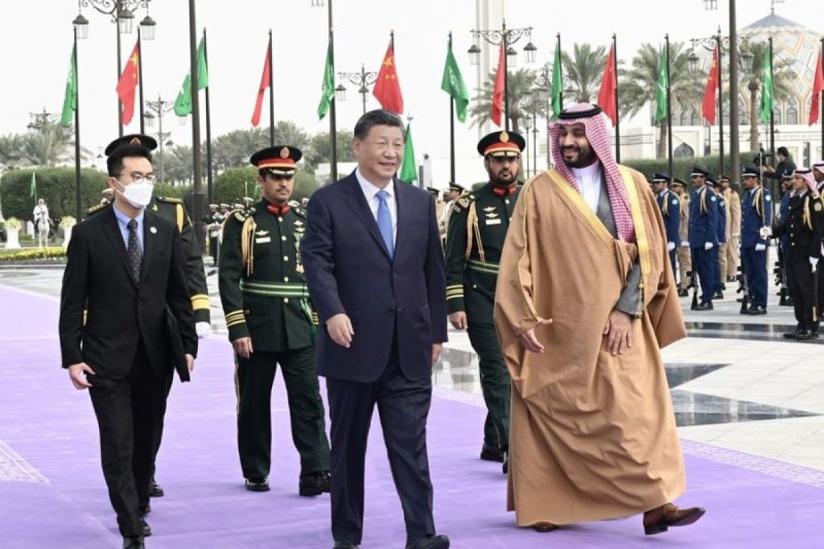 Presiden China Xi Jinping hadiri upacara penyambutan putra mahkota Arab Saudi