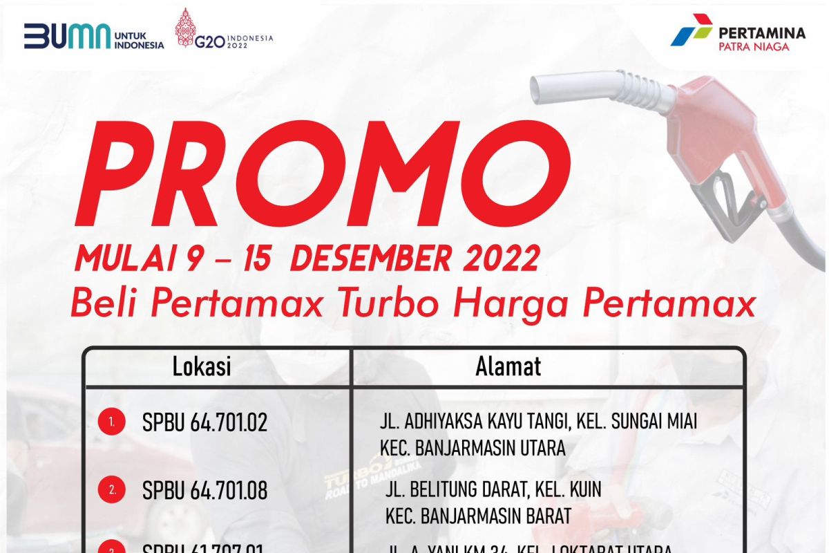 Pertamina promo harga Pertamax Turbo seharga Pertamax