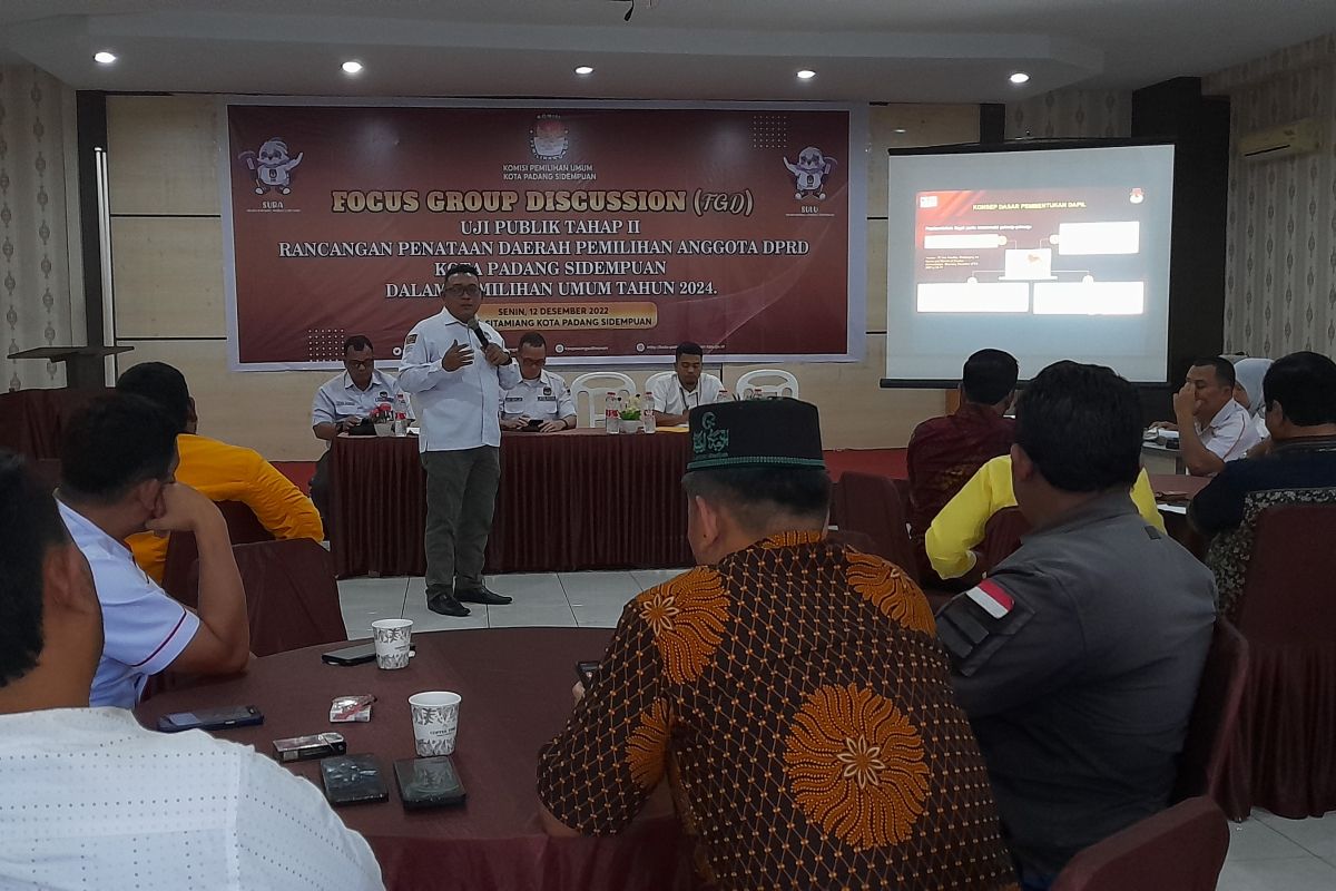 KPU Kota Padang Sidempuan uji publik rancangan penataan dapil Pemilu 2024