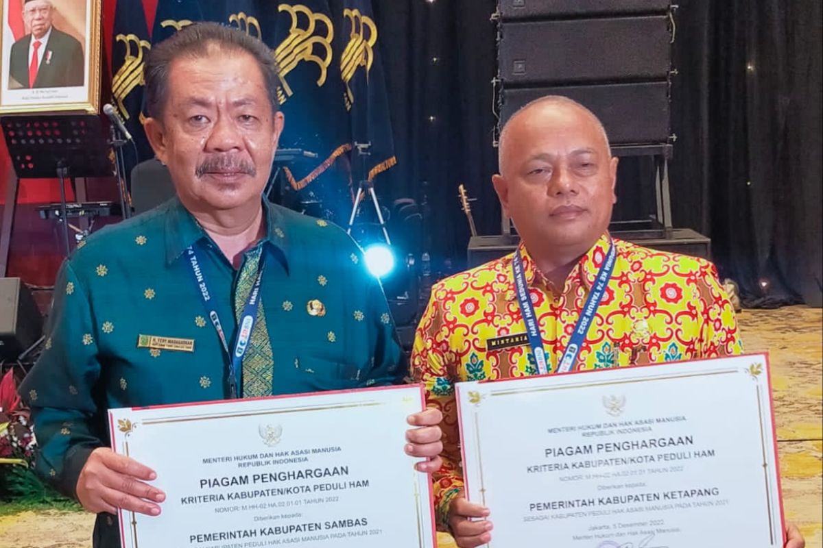 Pemerintah Kabupaten Sambas raih penghargaan peduli HAM