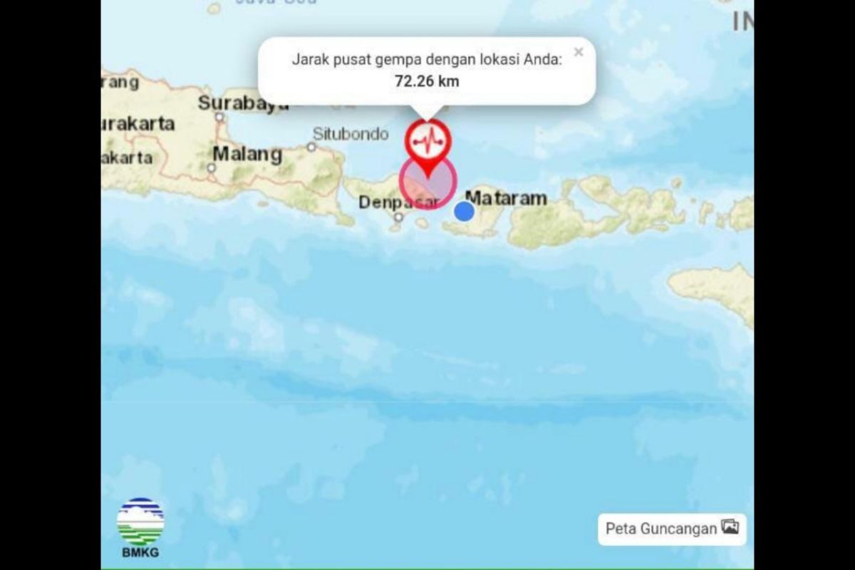 Mataram diguncang gempa dua kali M4,8 dan M5,2