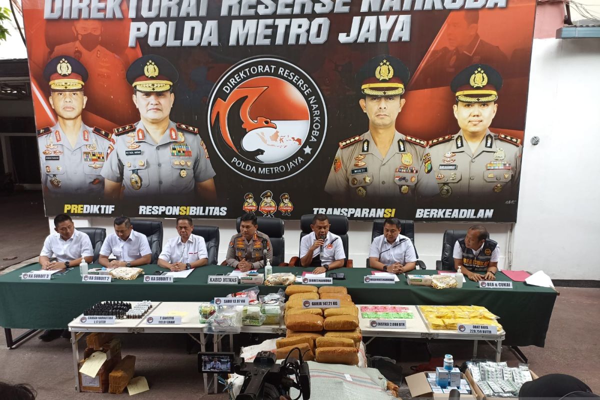 Jakarta Metro Police operation uncovers 222 drug cases