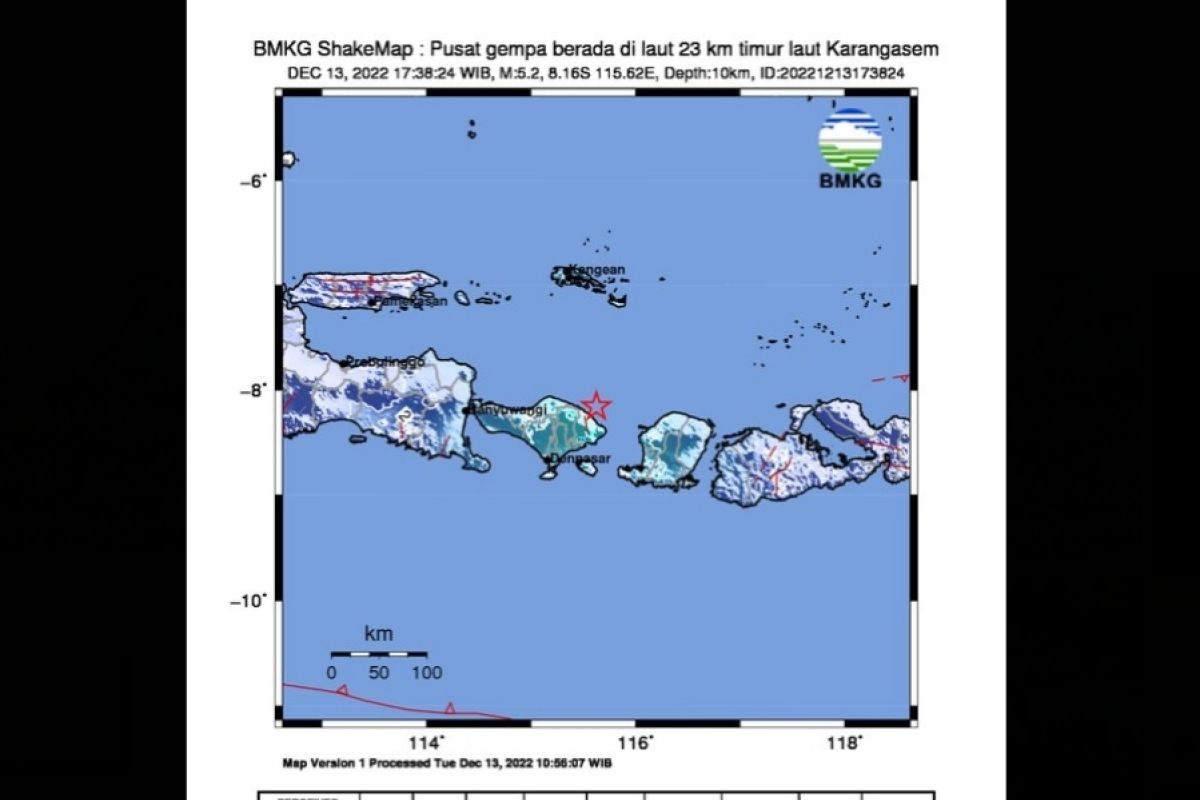 Wilayah Bali diguncang gempa magnitudo 5,2