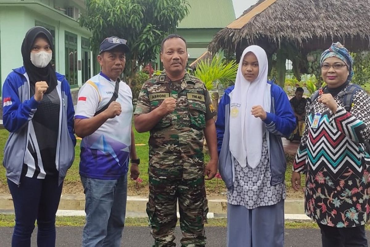 Dandim Aceh Tamiang bantu biaya keberangkatan dua atlet Taekwondo Kejurnas