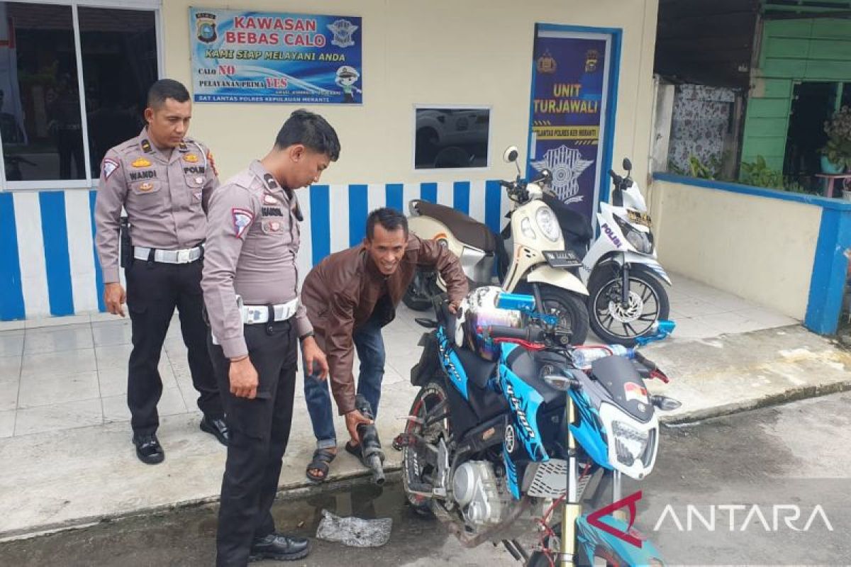 Polres Kepulauan Meranti tertibkan pengguna knalpot bising