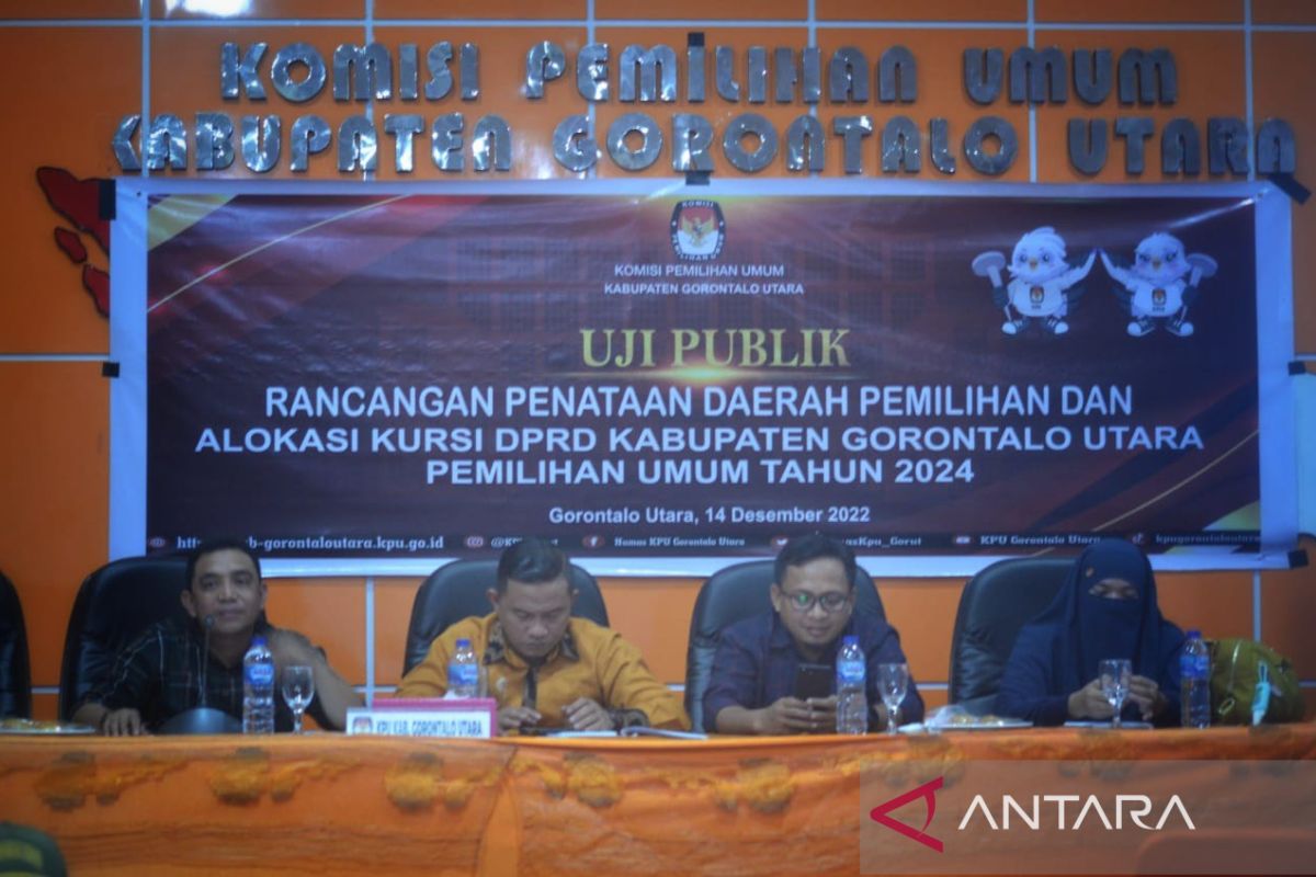KPU Gorontalo Utara gelar uji publik penataan dapil pemilu 2024