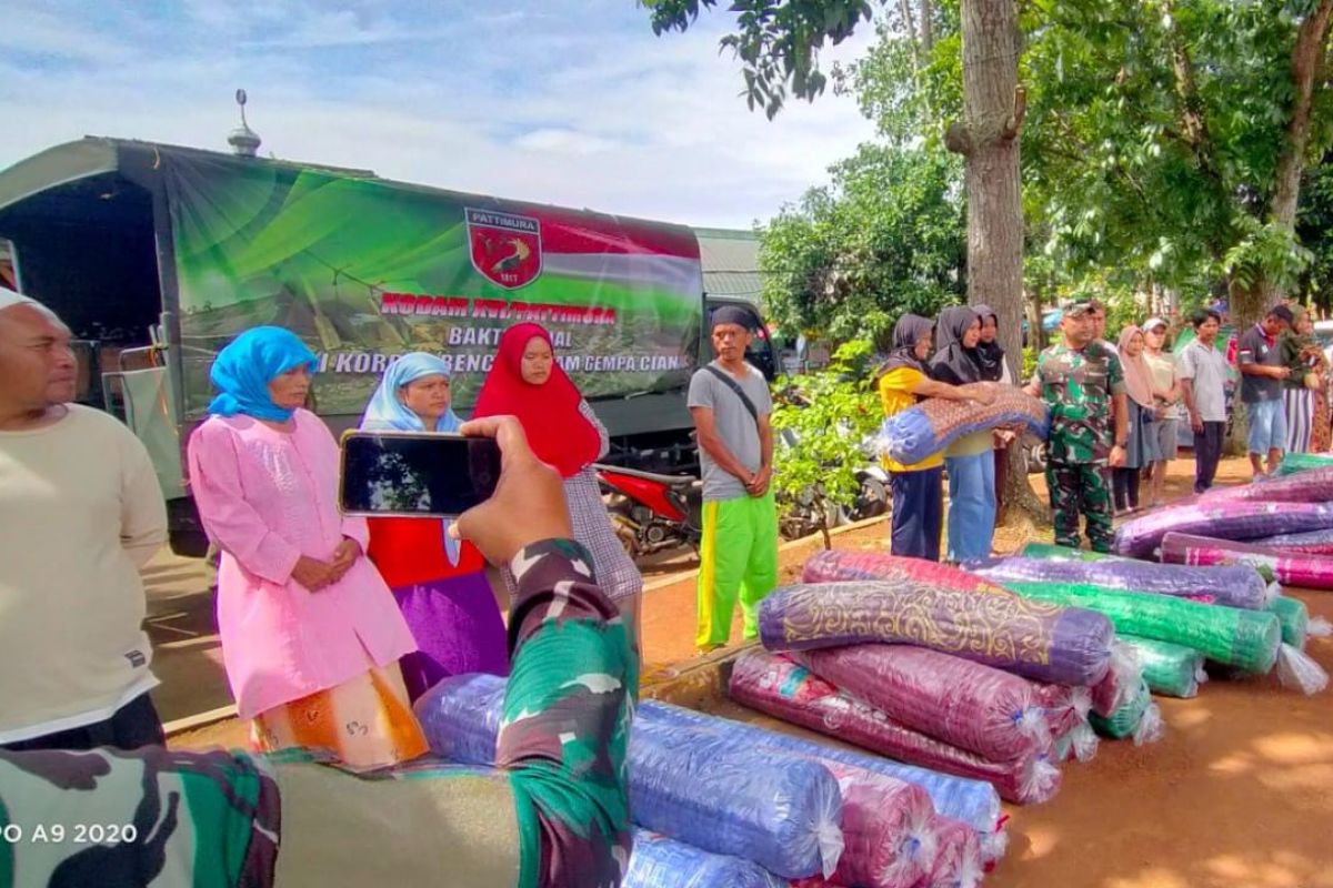 Kodam Pattimura kirim bantuan para korban gempa Cianjur